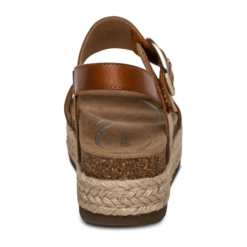 Aetrex Vania Women's Arch Support Platform Sandal – Cognac