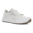 White Ara Oleanna women's sneaker with smooth leather upper, side zipper, bamboo terry lining, and sporty sole for comfort and breathability.

Style #24801-78