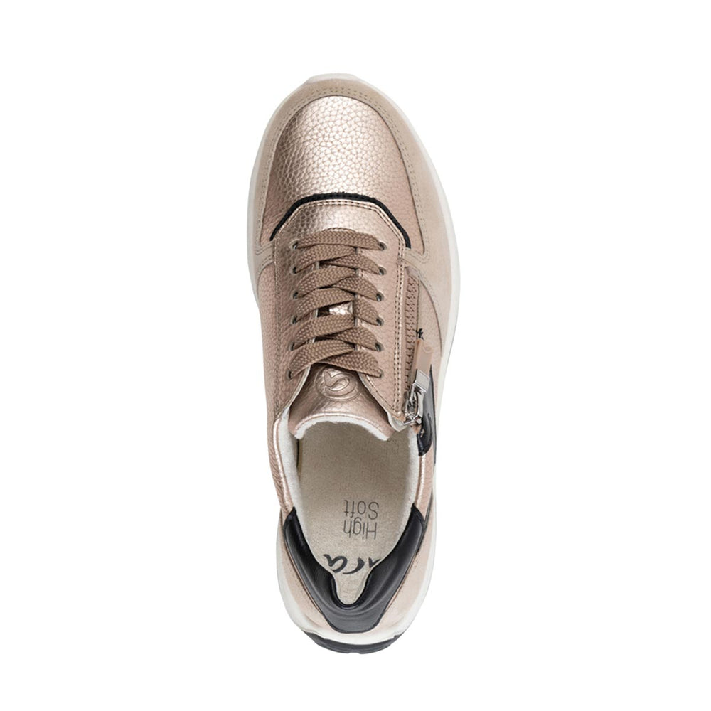 Ara Nagano Women's Lace Sneaker in Sand Black