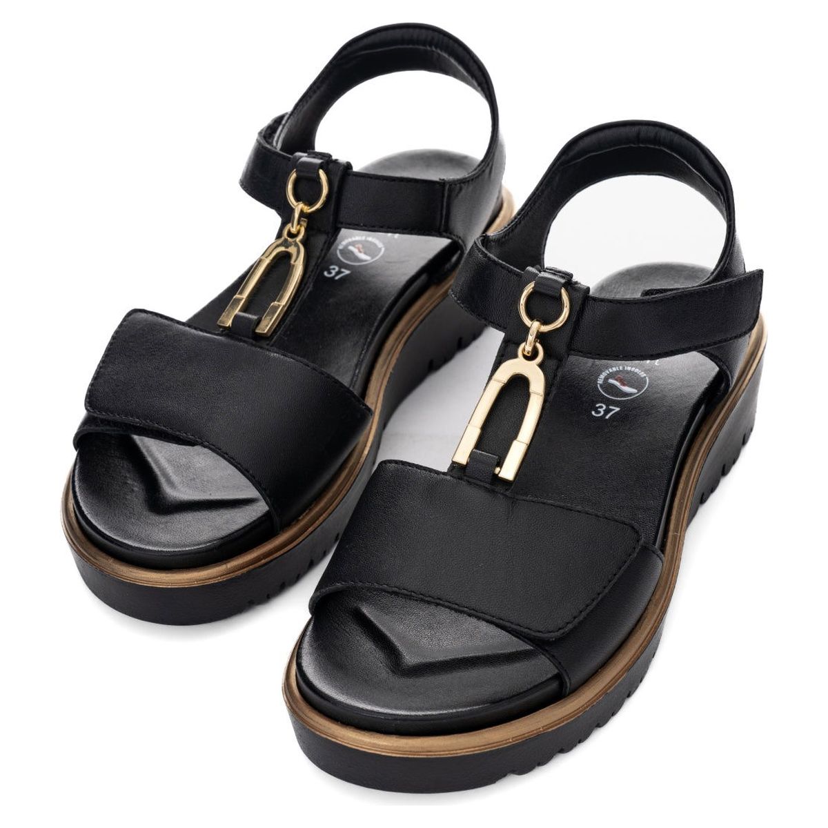 Ara Belize Wedge Sandal in Black