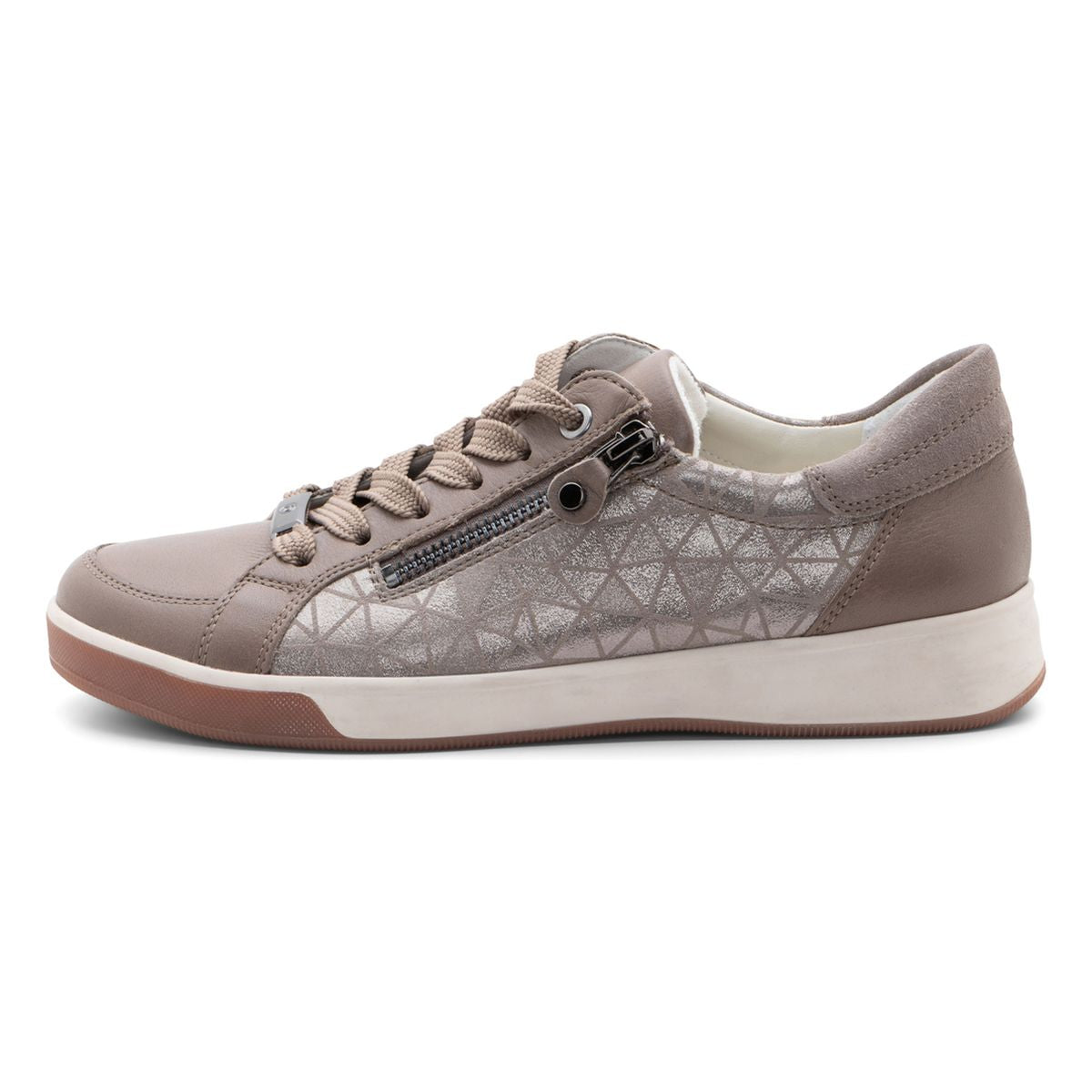 Ara Rei-Low Women's Zip Sneaker in Beige