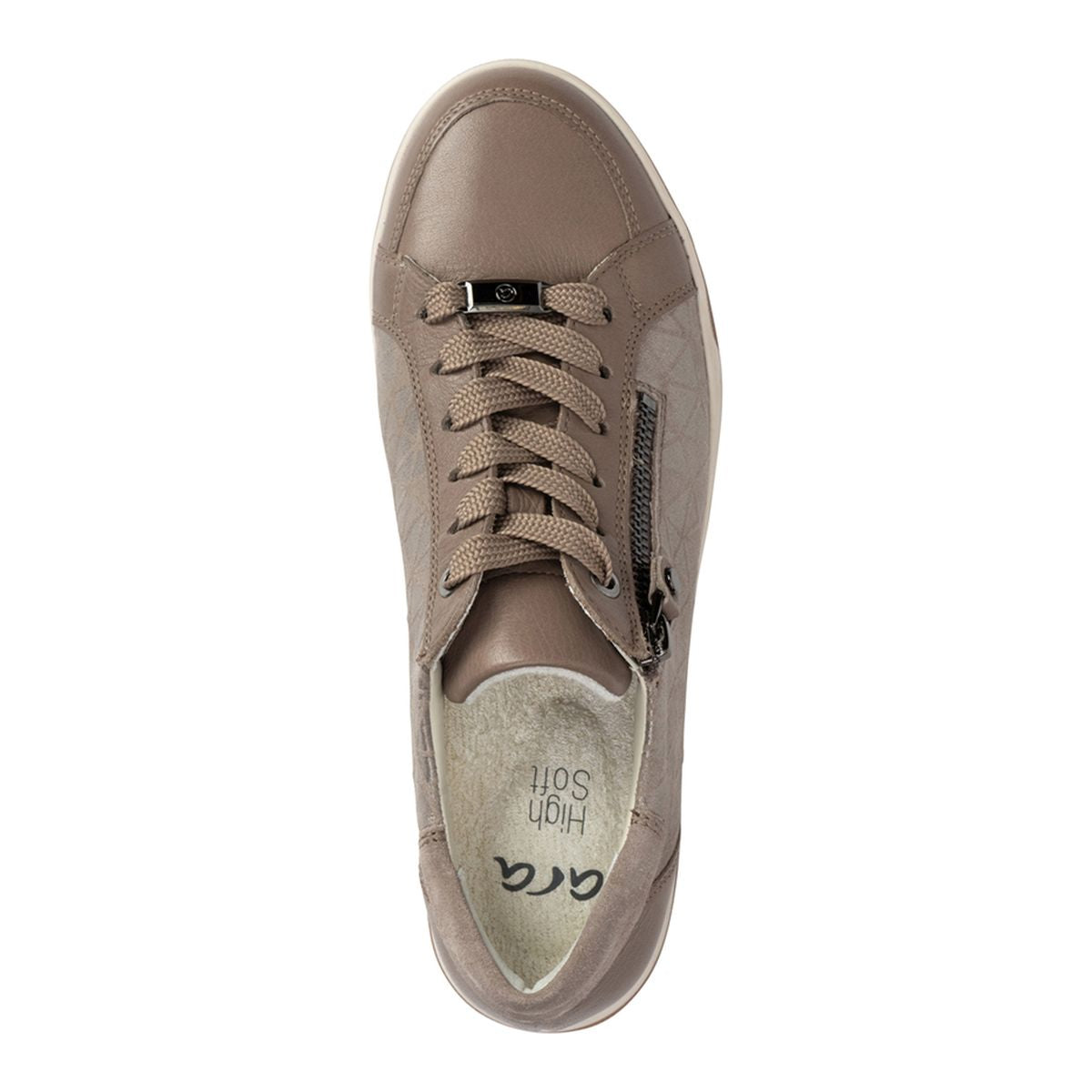 Ara Rei-Low Women's Zip Sneaker in Beige
