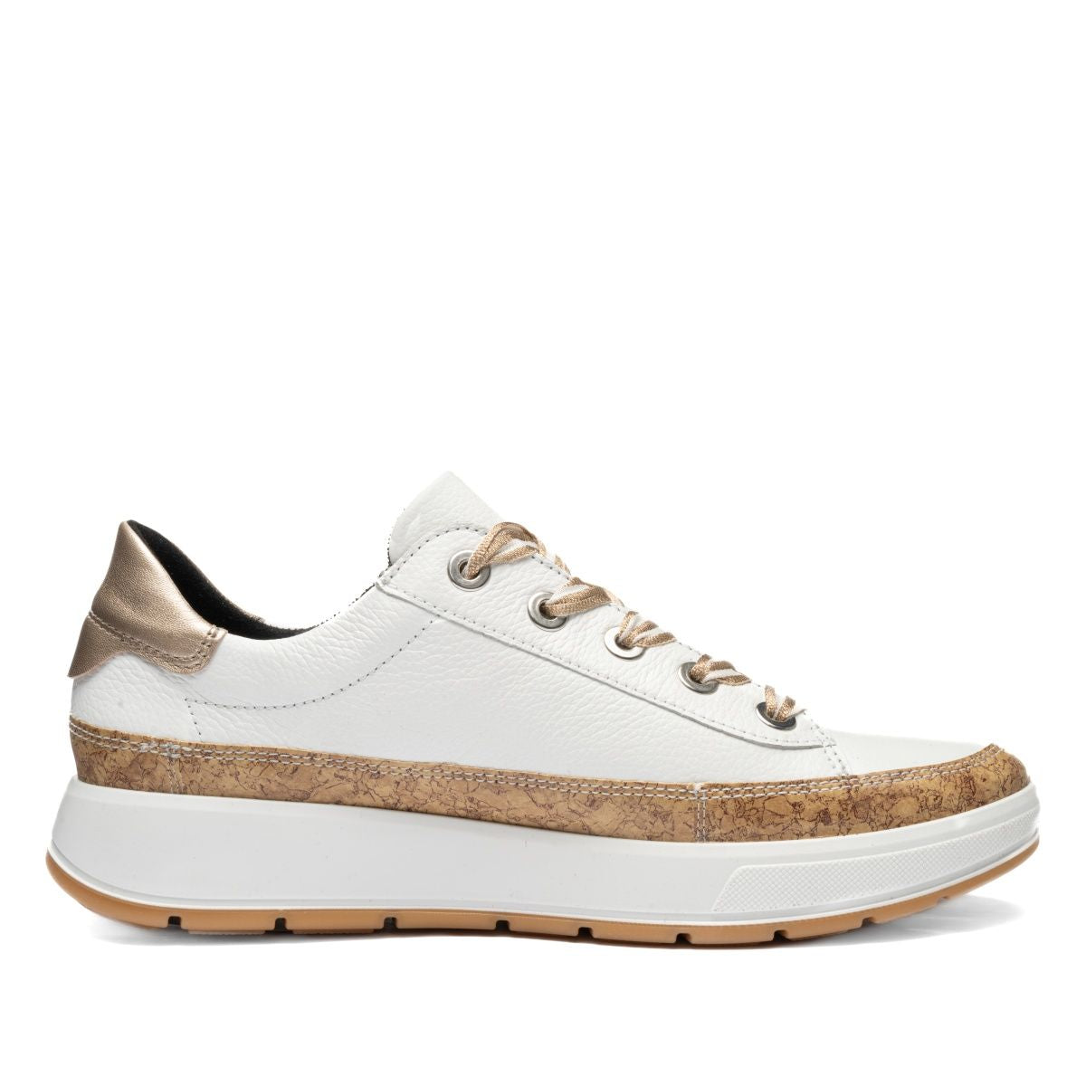 Ara Rem Women's Kork Wrap Lace Sneaker in White
