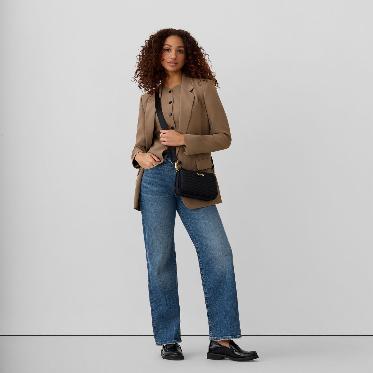 Baggallini Women's Perry Woven Crossbody - Black