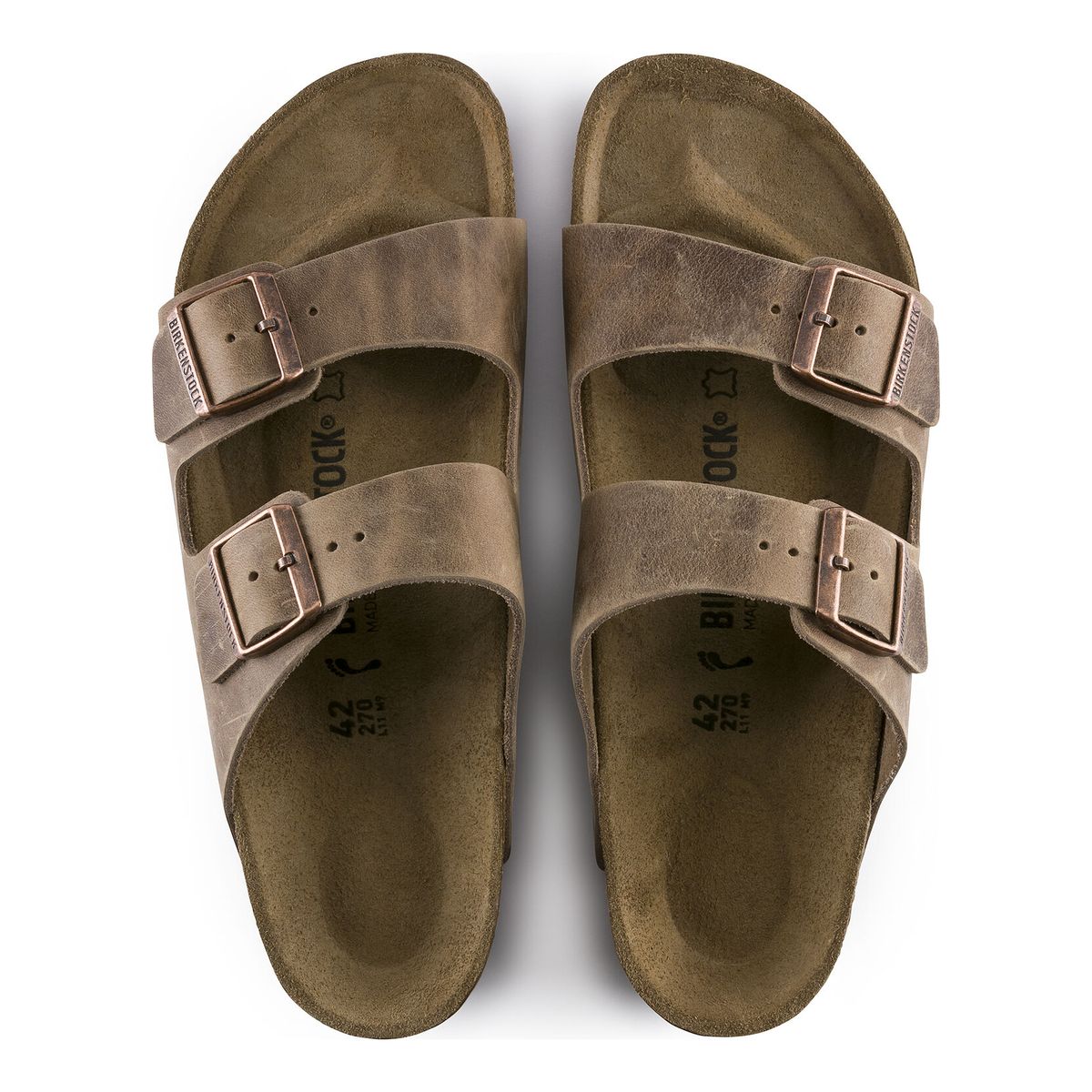Birkenstock Arizona Oiled Leather Sandal — Tobacco