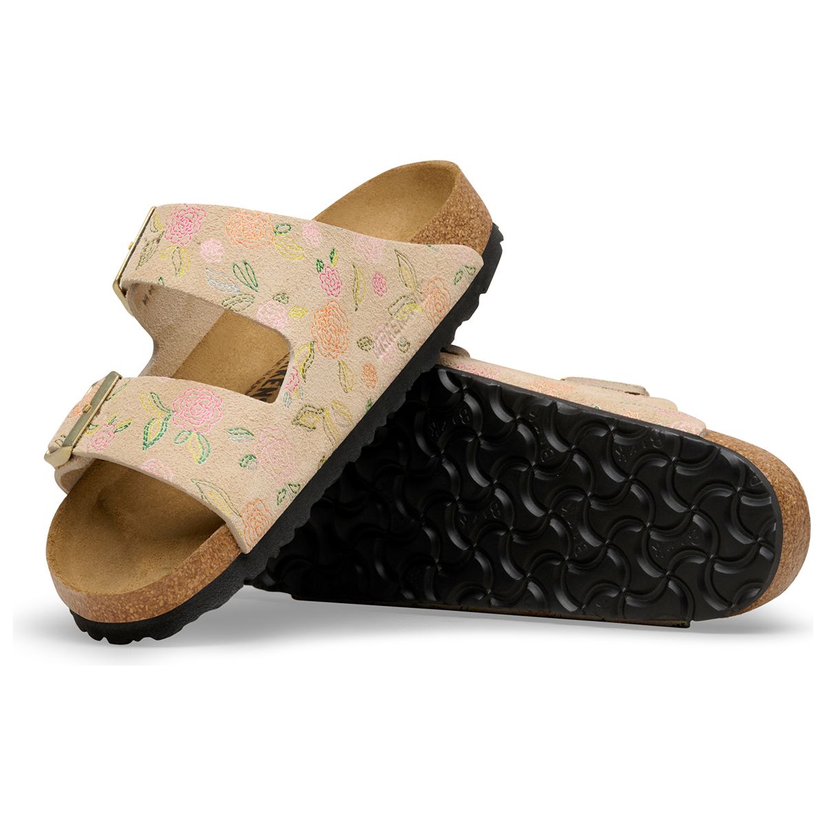 Birkenstock Arizona Suede Leather — Sandcastle Flower Print