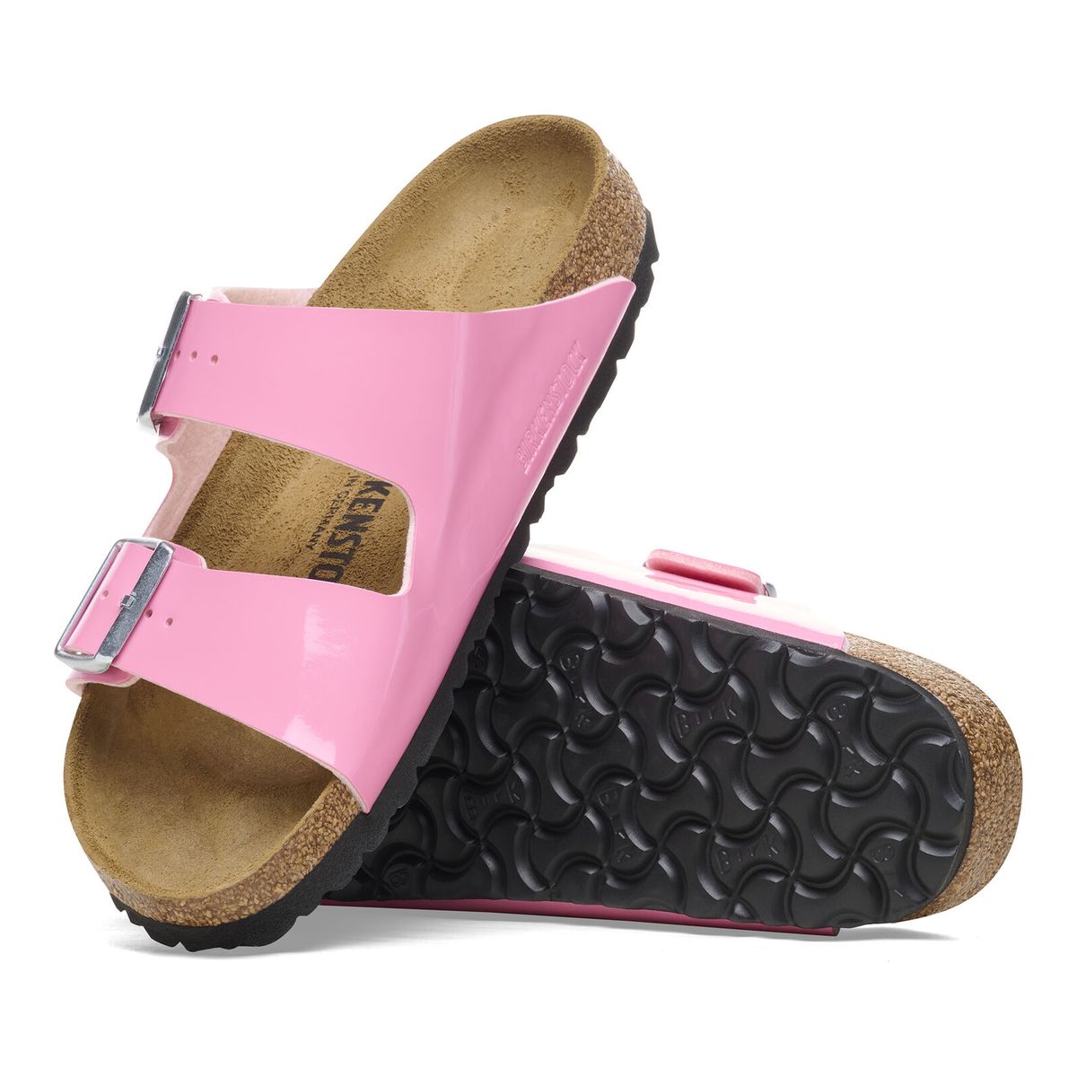 Birkenstock Arizona Birko-Flor Patent — Candy Pink