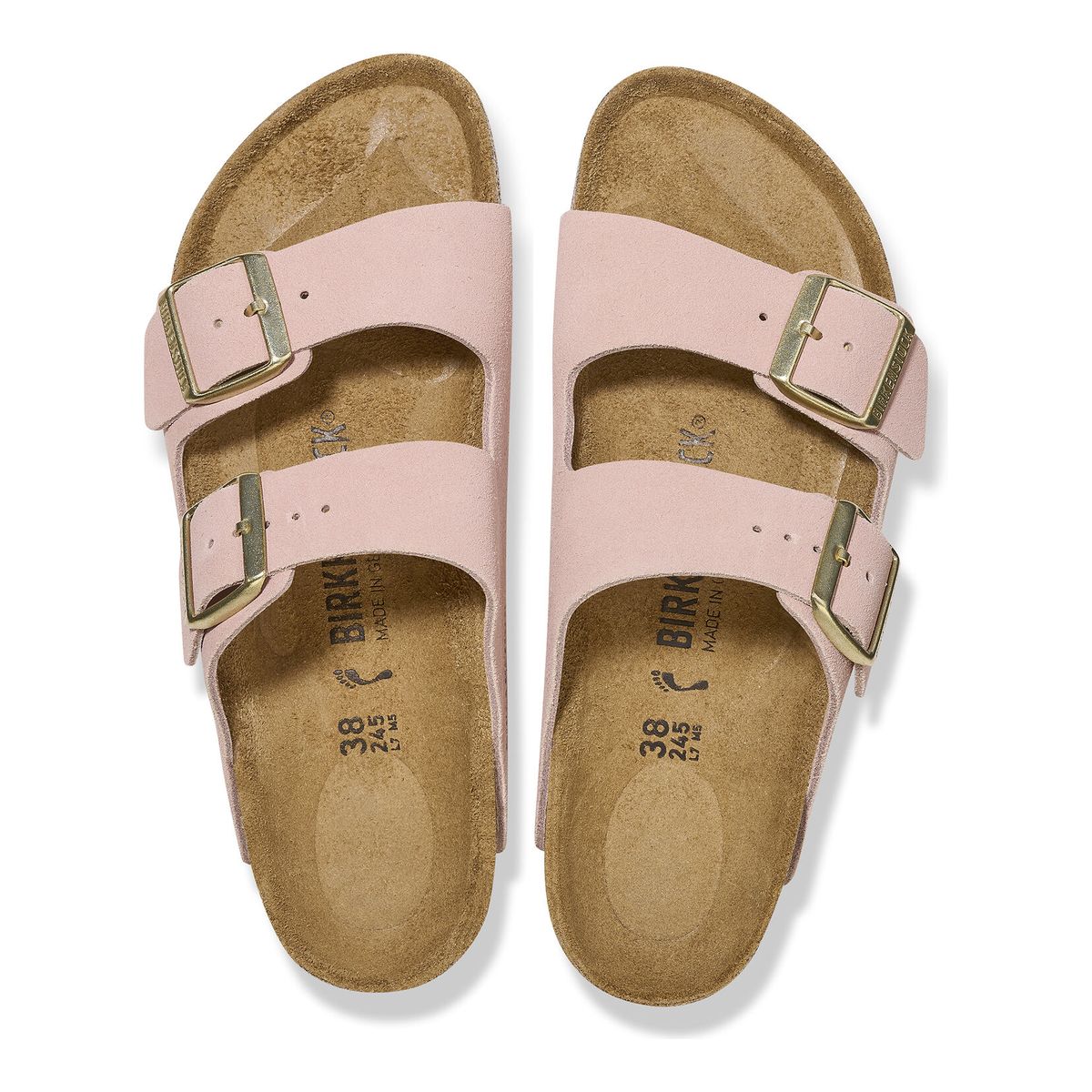 Birkenstock Arizona Suede Leather — Light Rose