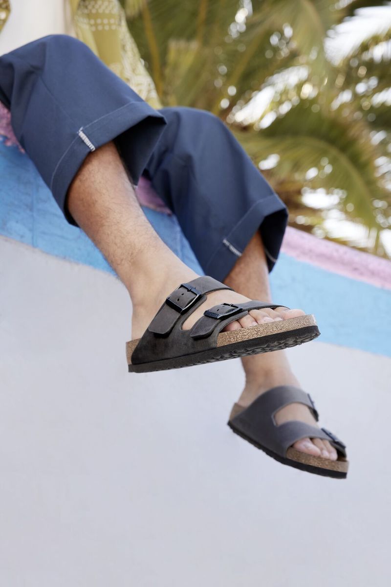 Birkenstock Arizona Soft Footbed — Iron Grey Oiled Leather