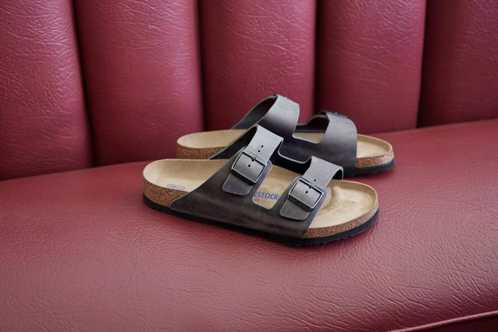Birkenstock Arizona Soft Footbed — Iron Grey Oiled Leather