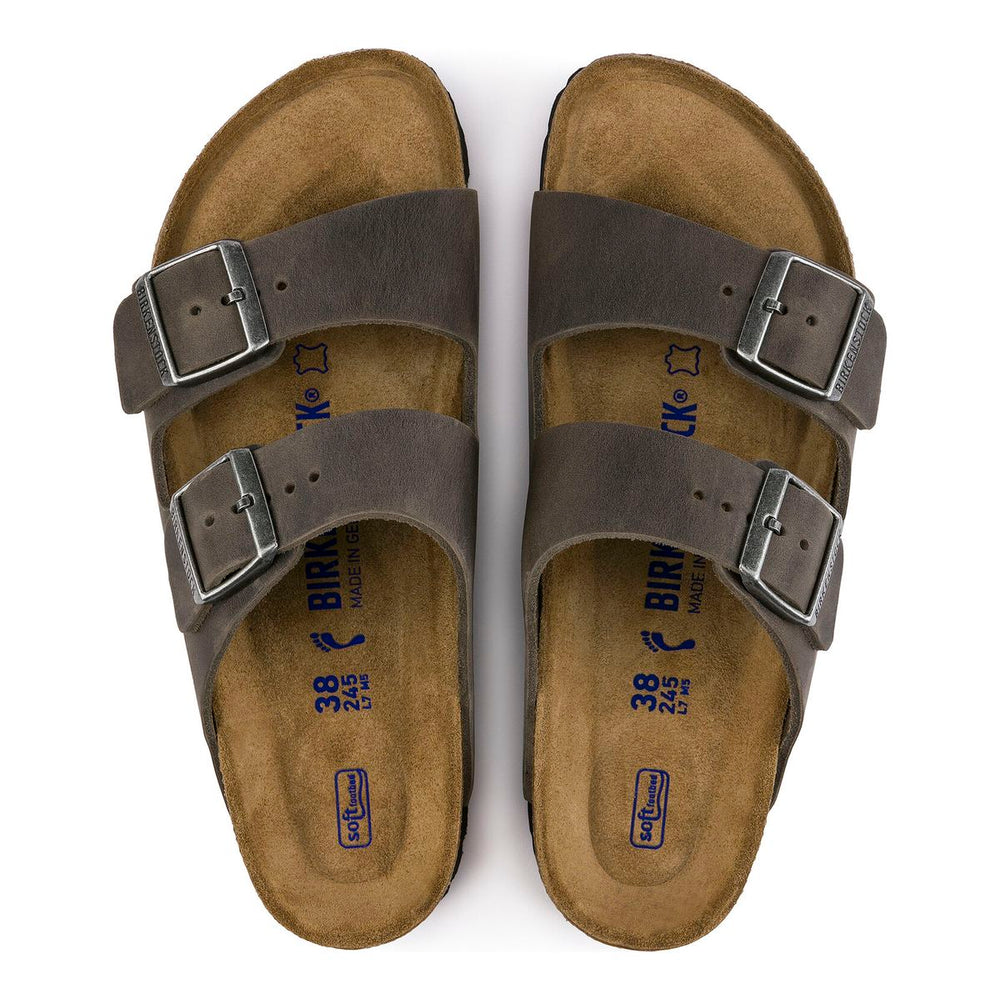 Birkenstock Arizona Soft Footbed — Iron Grey Oiled Leather