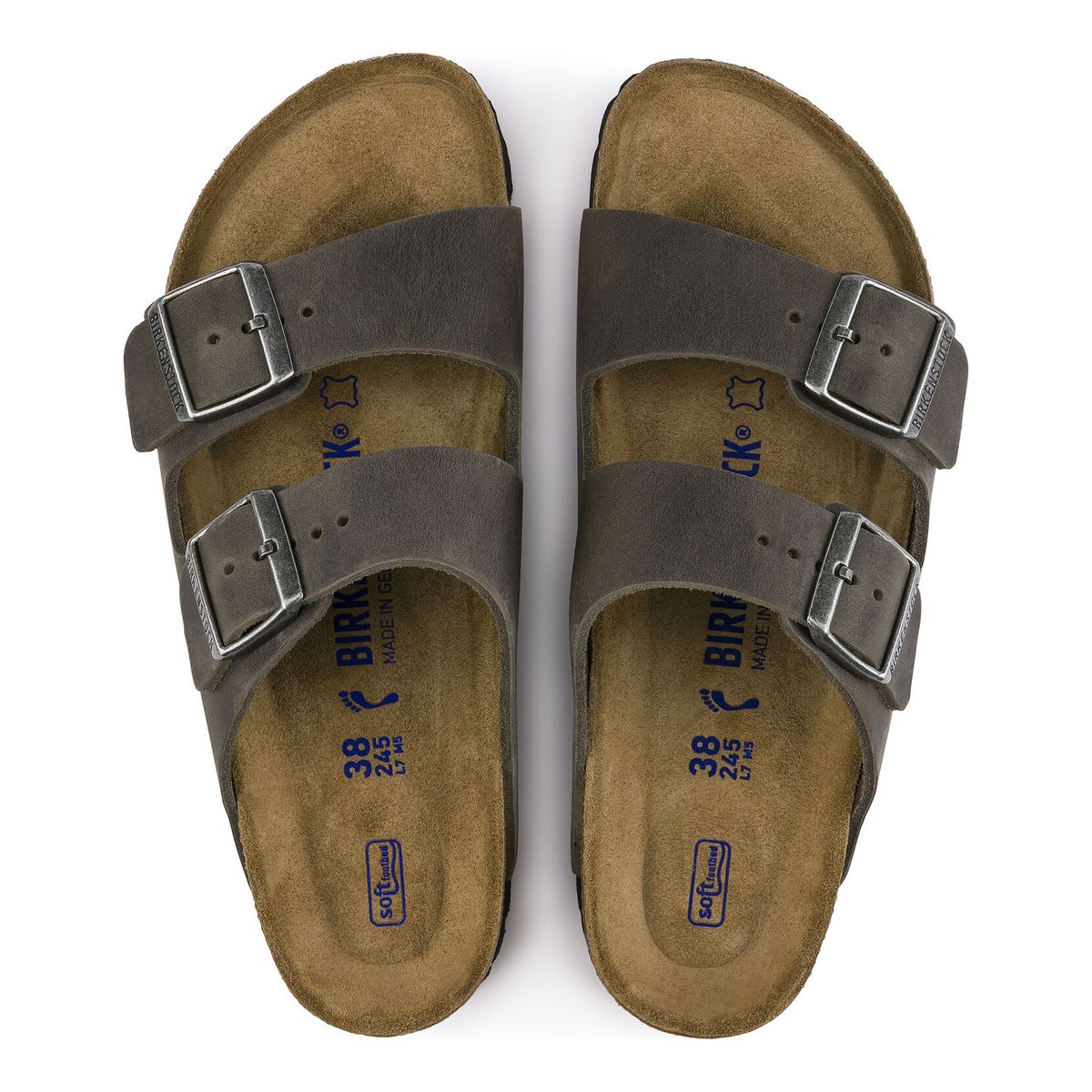 Birkenstock Arizona Soft Footbed — Iron Grey Oiled Leather