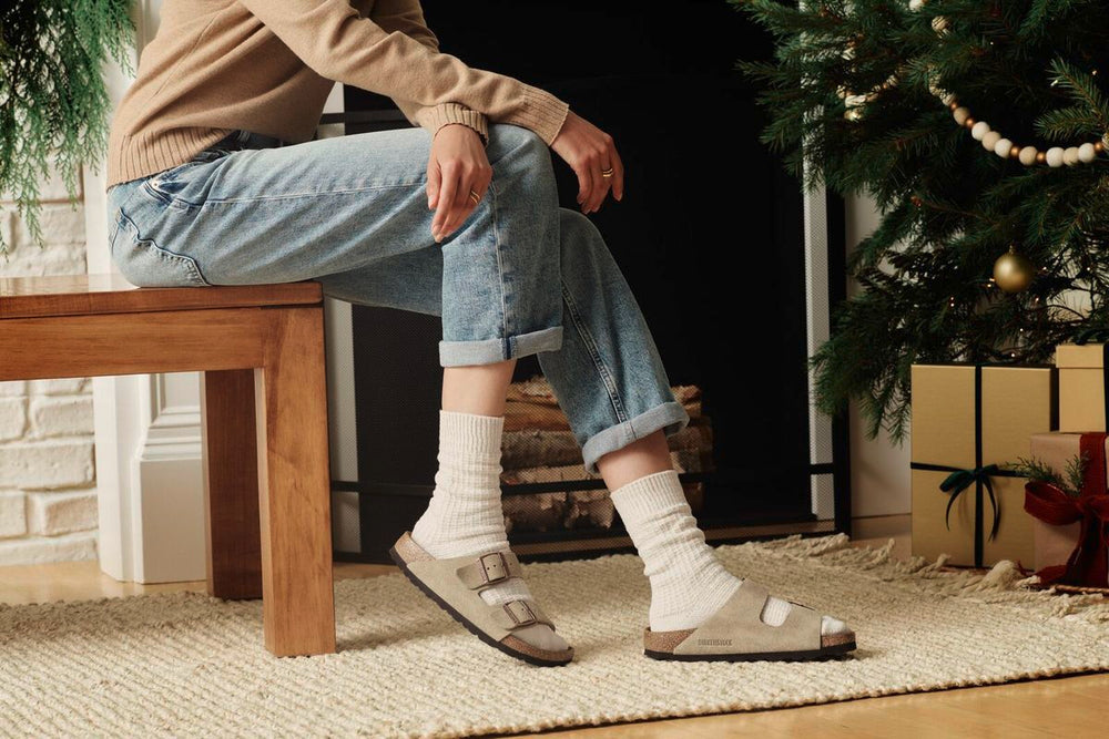 Birkenstock Arizona Soft Footbed — Taupe Suede