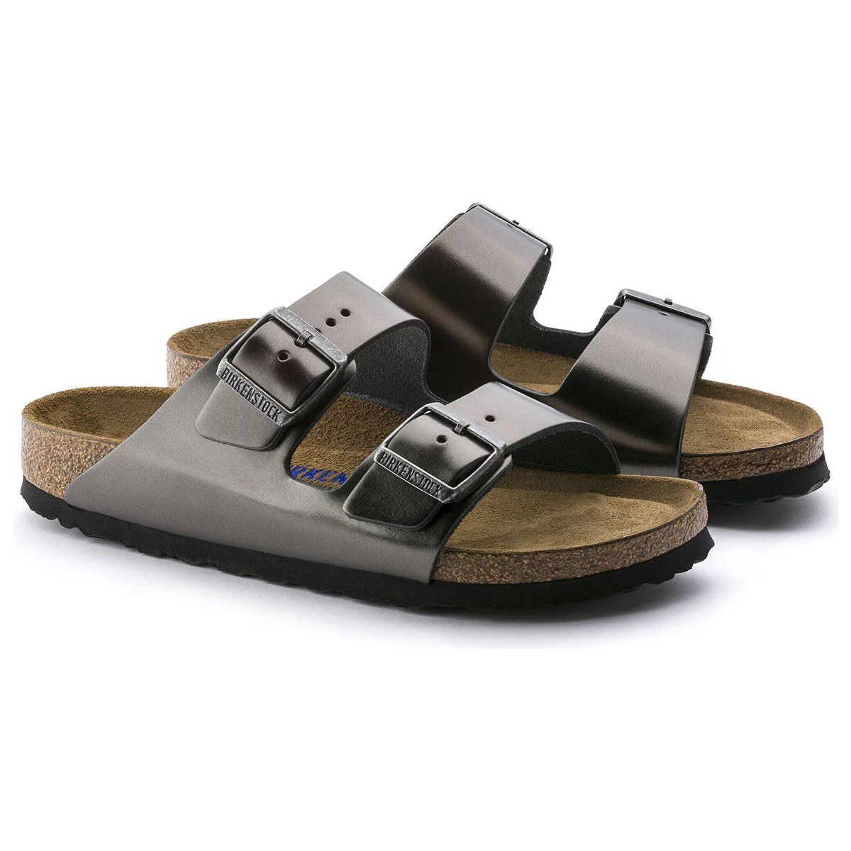Birkenstock Arizona Soft Footbed – Metallic Anthracite