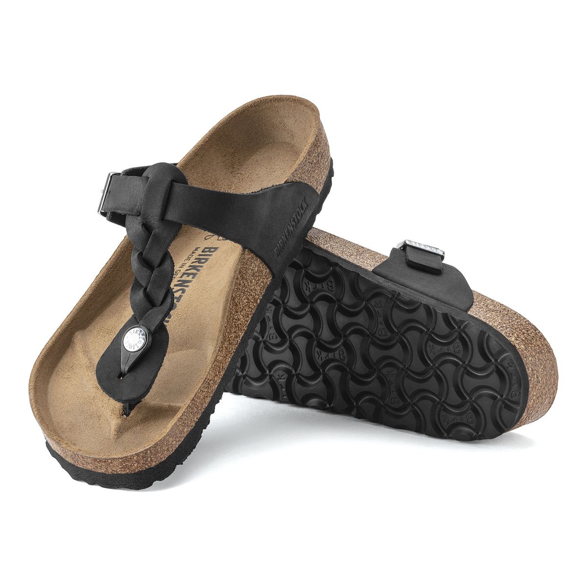 Birkenstock Gizeh Braided Oiled Leather – Black