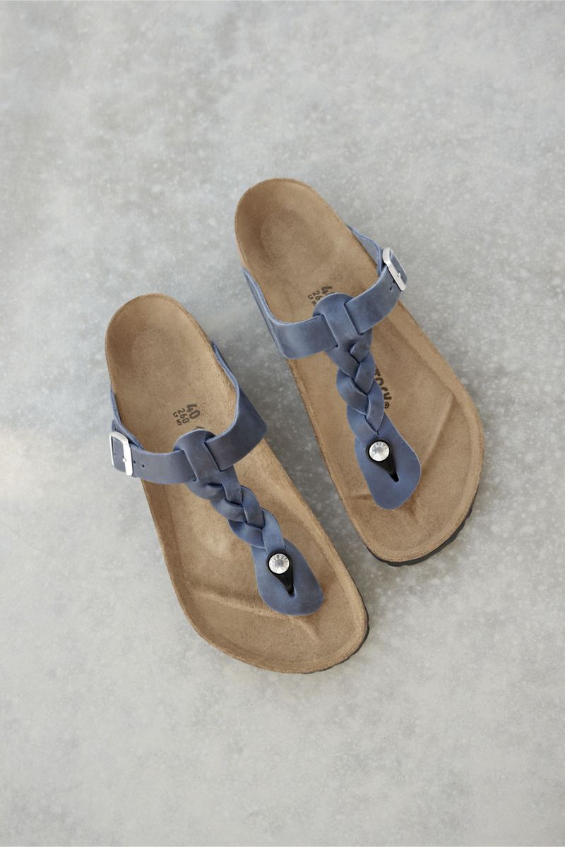 Birkenstock Gizeh Braided Oiled Leather – Navy