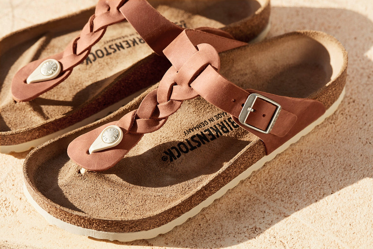 Birkenstock Gizeh Braided Oiled Leather – Cognac