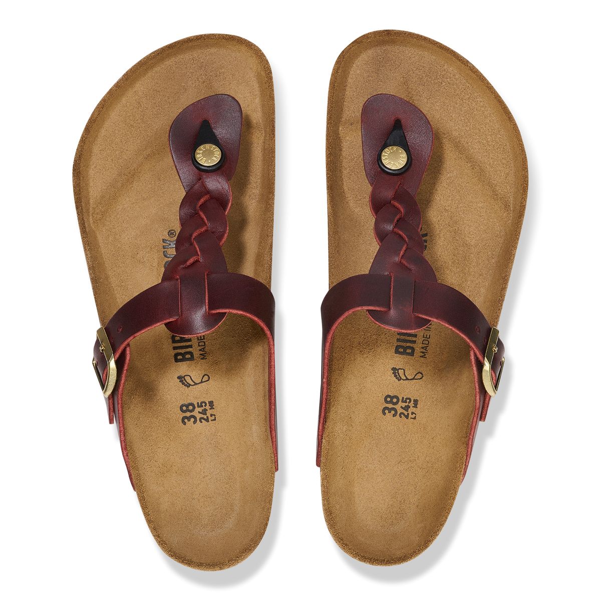 Birkenstock Gizeh Braided Oiled Leather – Zinfandel