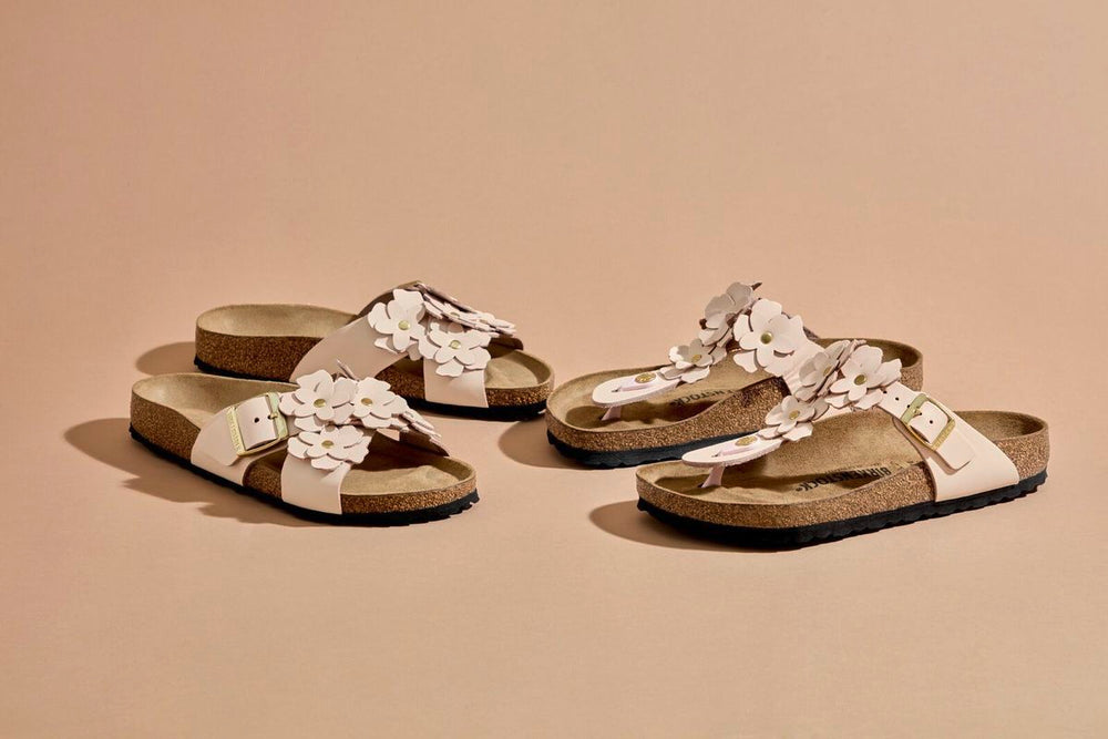 Birkenstock Gizeh Flower Leather – Light Rose