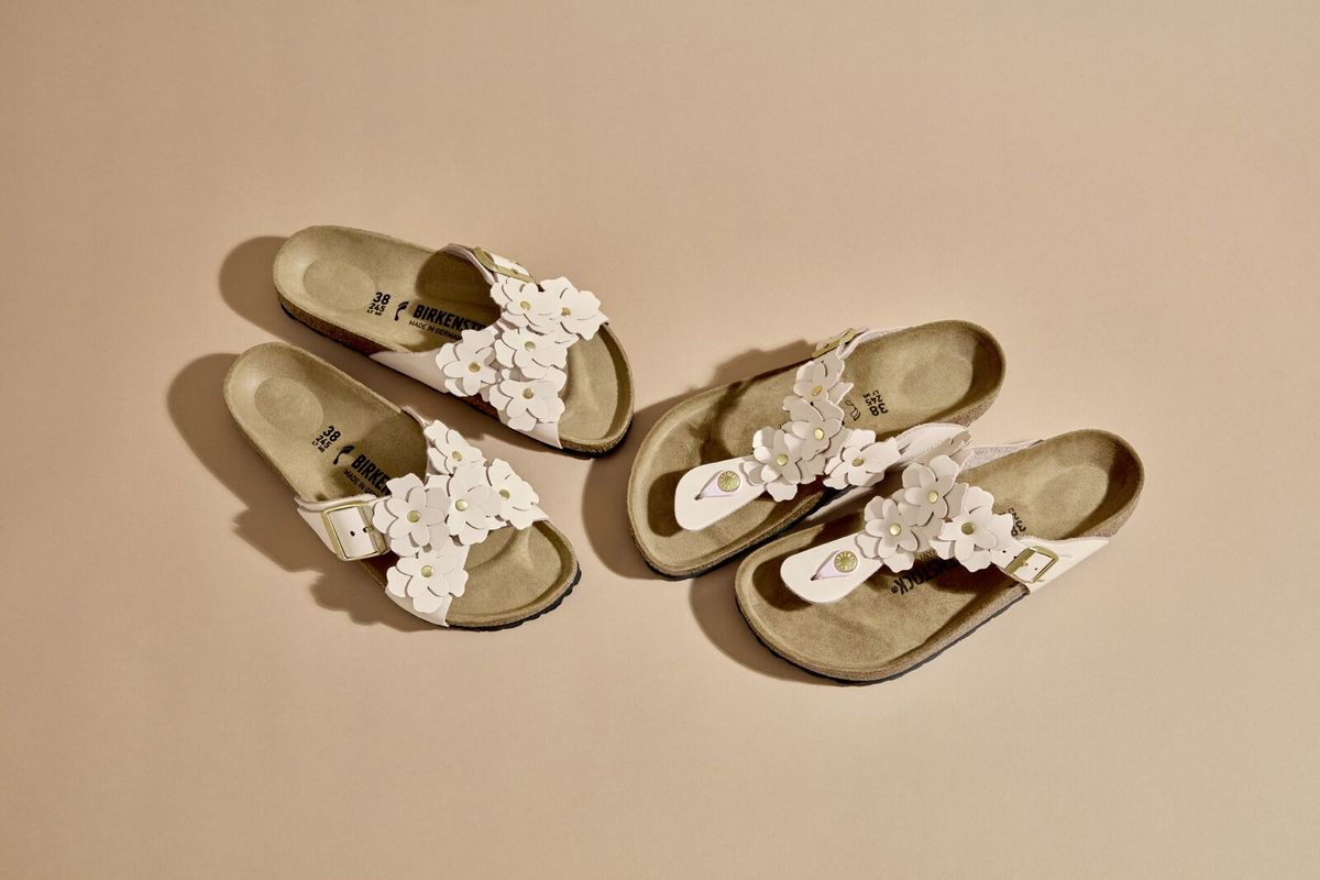 Birkenstock Gizeh Flower Leather – Light Rose