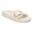 Genuine Birkenstock Madrid Big Buckle EVA Sandal in Eggshell. 