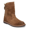 A brown Uppsala Shearling Boot with a contoured cork-latex footbed and a plush shearling lining. By Birkenstock.