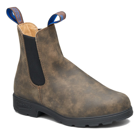 Blundstone 2223 Original Women’s Winter Thermal High Top Boot in Rustic Brown with waterproof leather, elastic side panels, pull tabs, and a cozy insulated interior. Style #2223