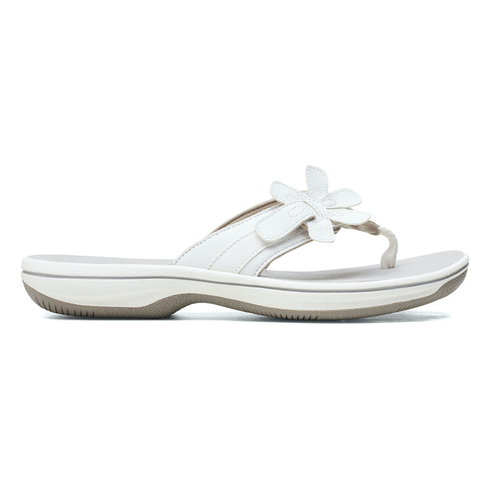 Clarks Brinkley Flora Women's Thong Sandals in White