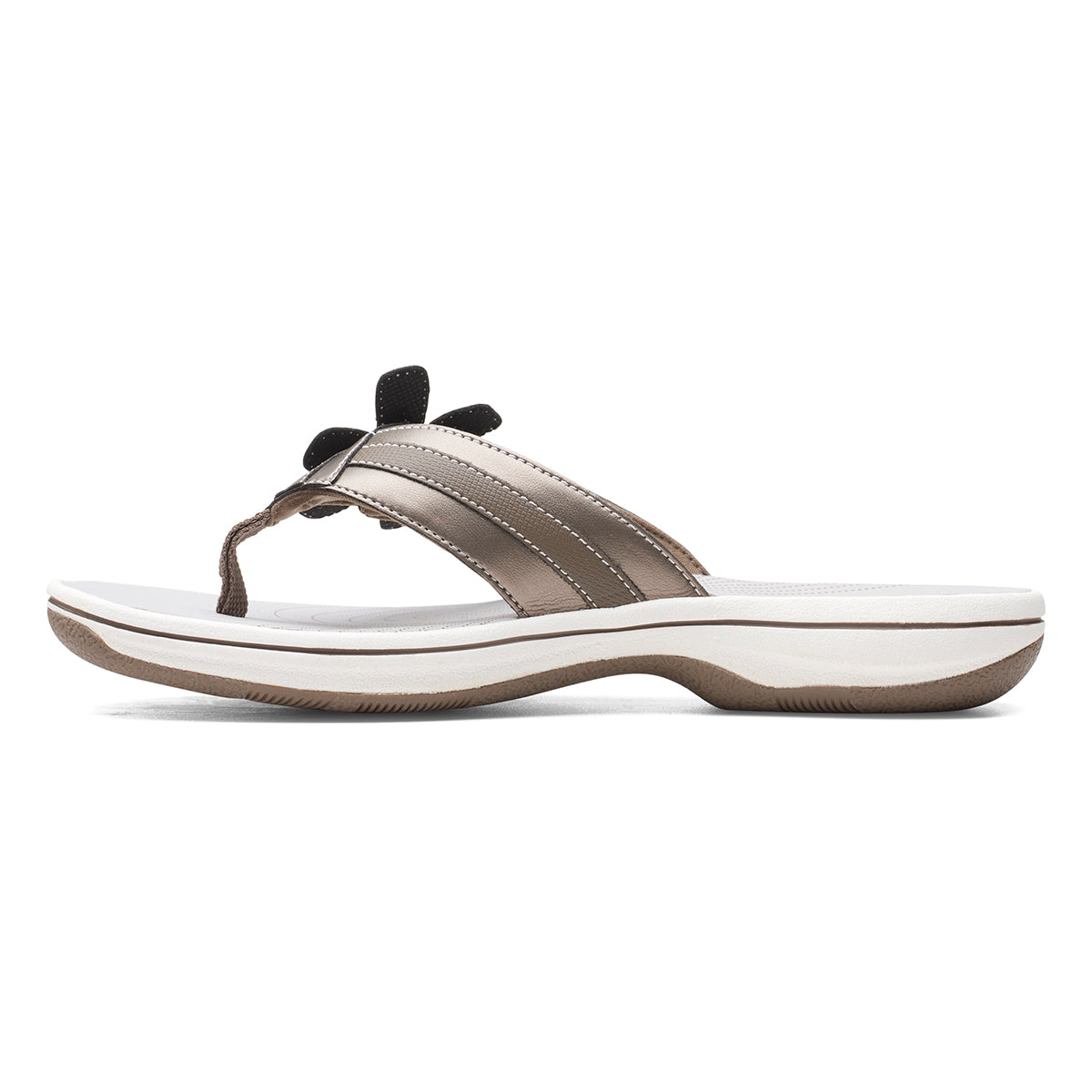 Clarks Brinkley Flora Women's Thong Sandals in Metallic