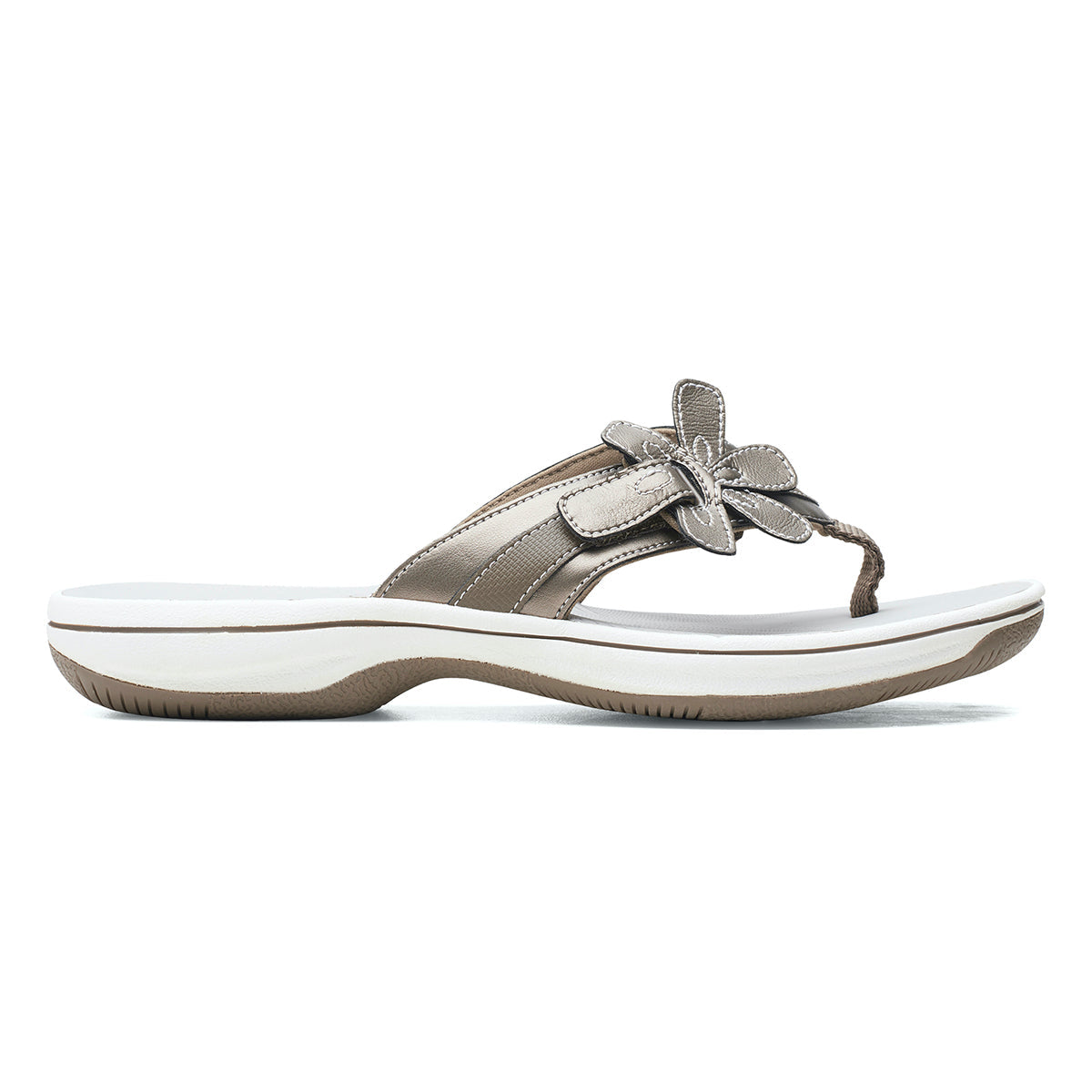 Clarks Brinkley Flora Women's Thong Sandals in Metallic
