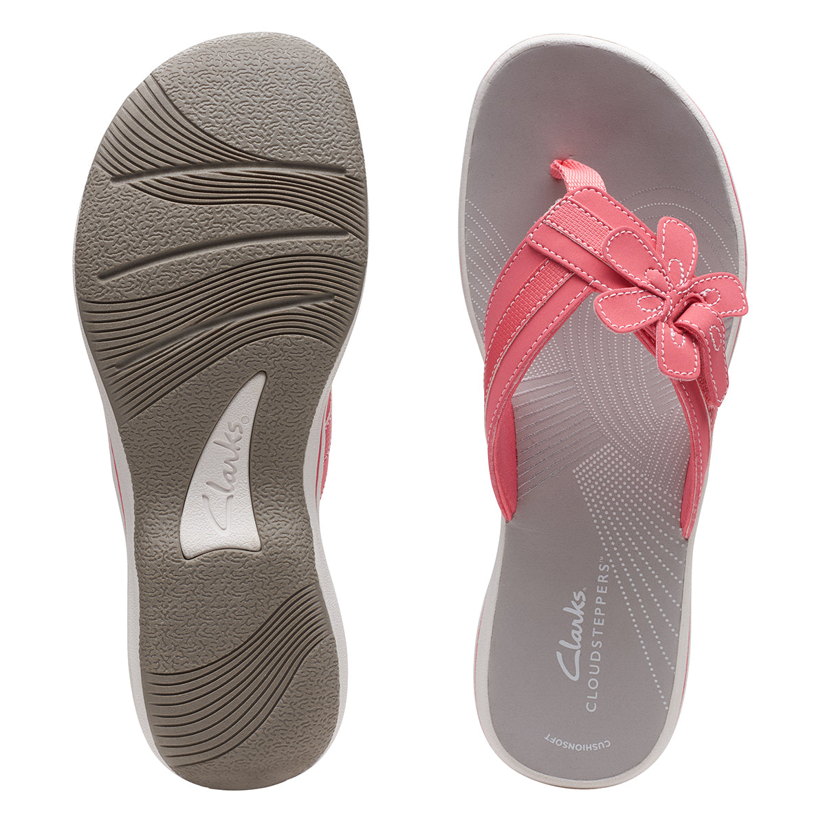 Clarks Brinkley Flora Women's Thong Sandals in Orange