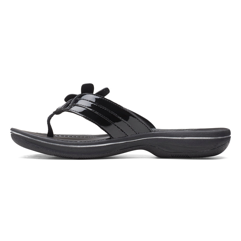 Clarks Brinkley Flora Women's Thong Sandals in Patent
