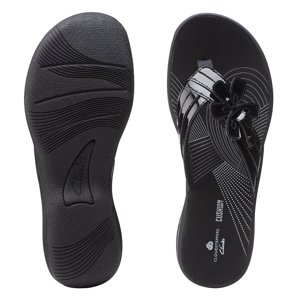 Clarks Brinkley Flora Women's Thong Sandals in Patent