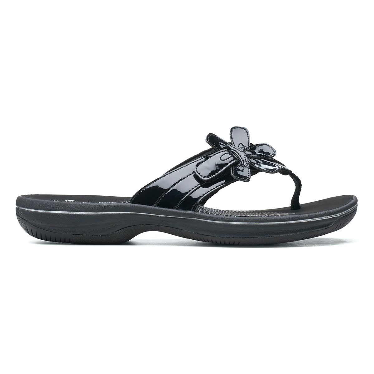 Clarks Brinkley Flora Women's Thong Sandals in Patent