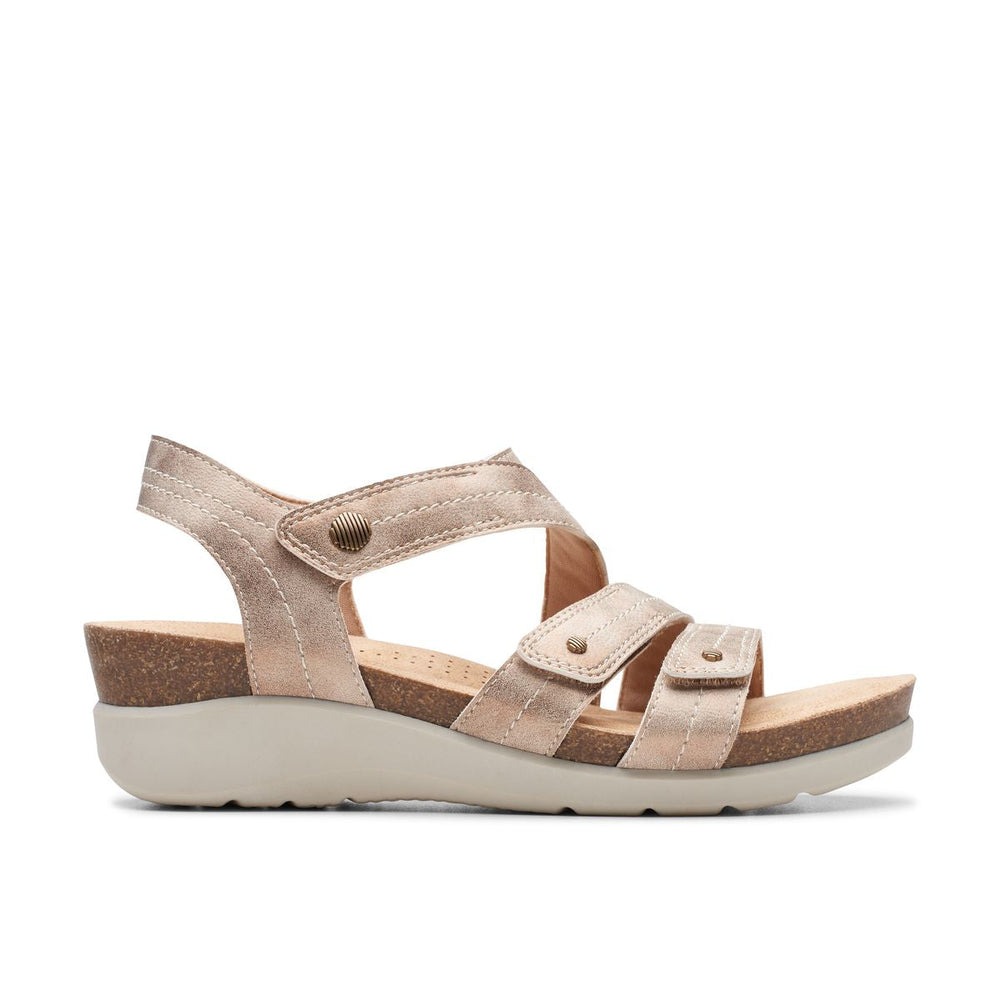 Clarks Calenne Clara Women's Wedge Sandals in Bronze Metallic