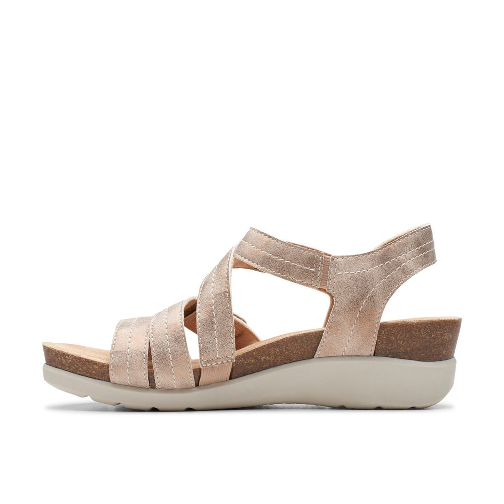Clarks Calenne Clara Women's Wedge Sandals in Bronze Metallic