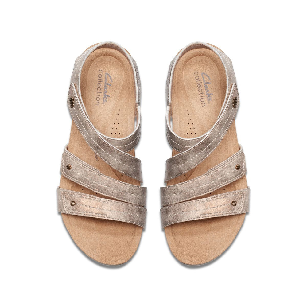 Clarks Calenne Clara Women's Wedge Sandals in Bronze Metallic