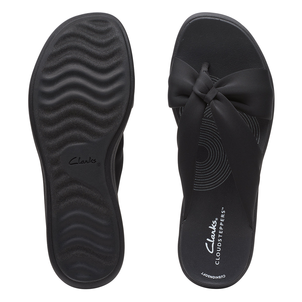 Clarks Women's Drift Ave Wedge Sandals in Black