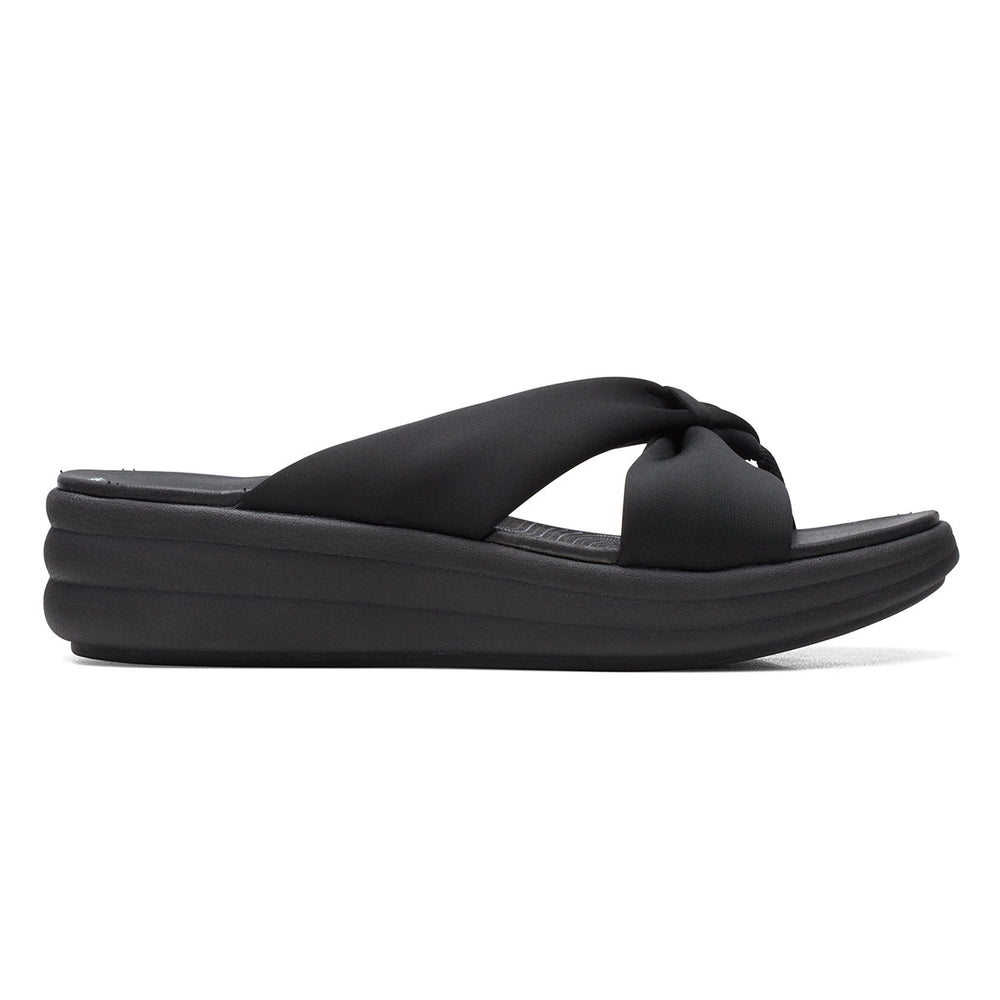 Clarks Women's Drift Ave Wedge Sandals in Black
