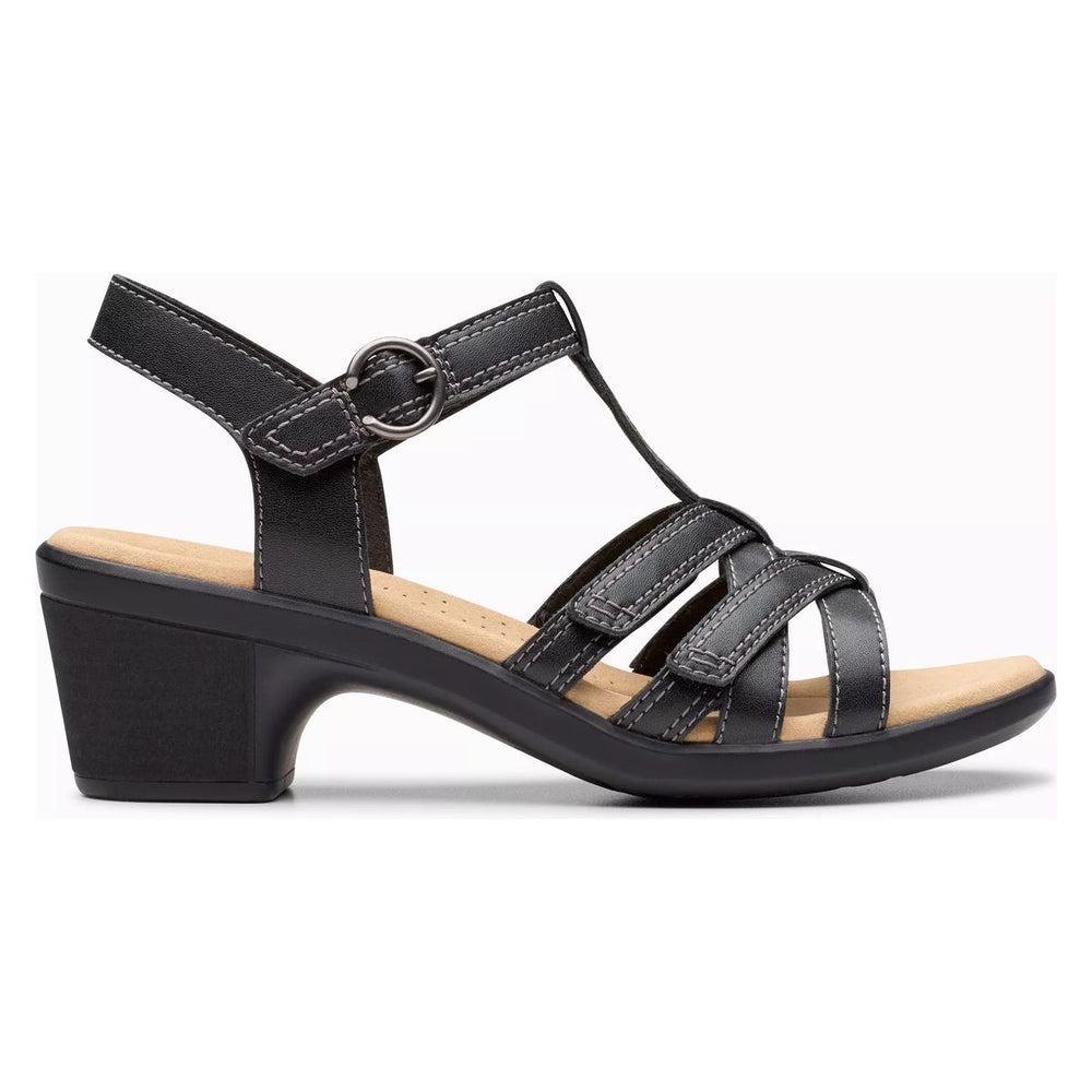 Clarks Emily 2 Rose Women's Block Heel Sandal in Black