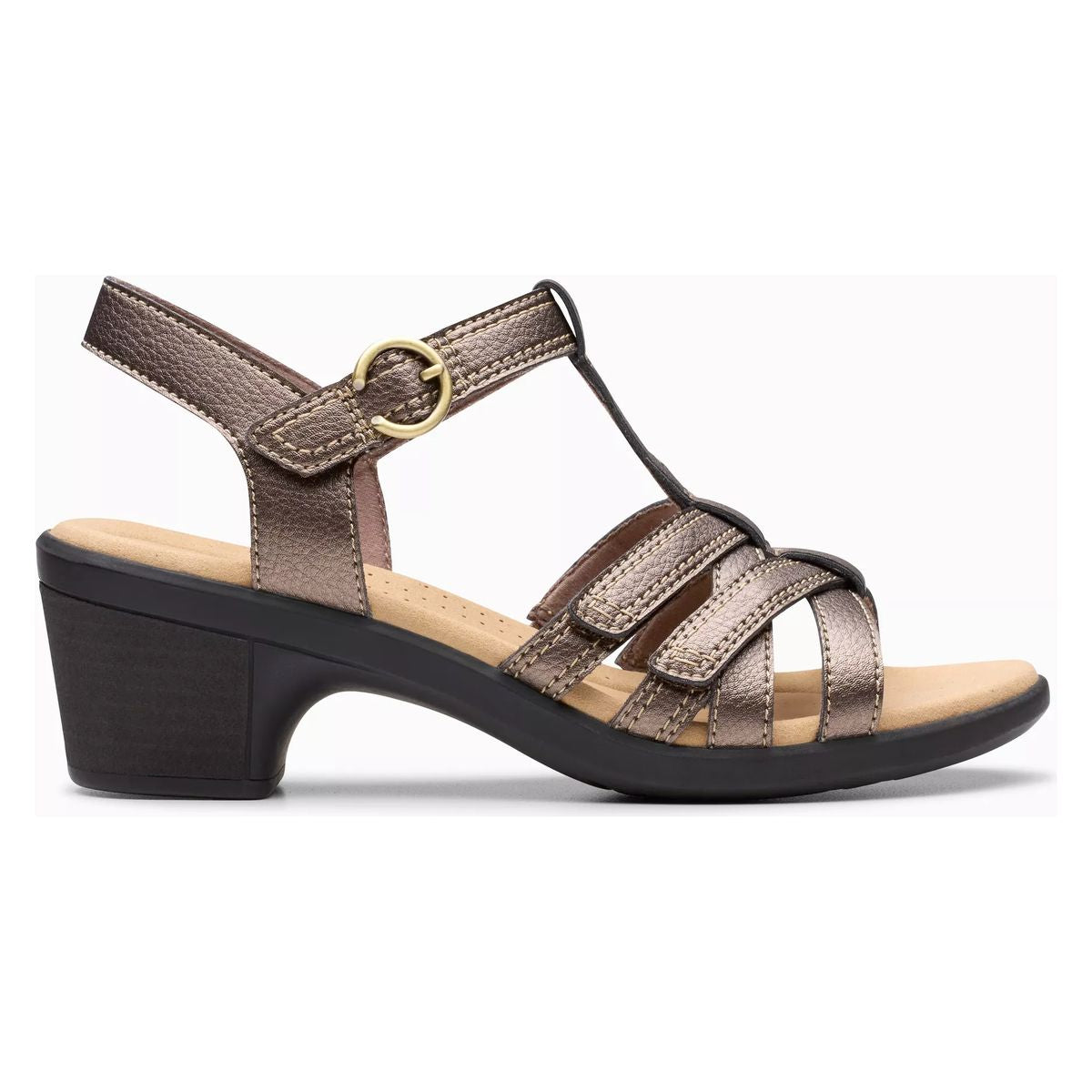 Clarks Emily 2 Rose Women's Block Heel Sandal in Bronze Metallic
