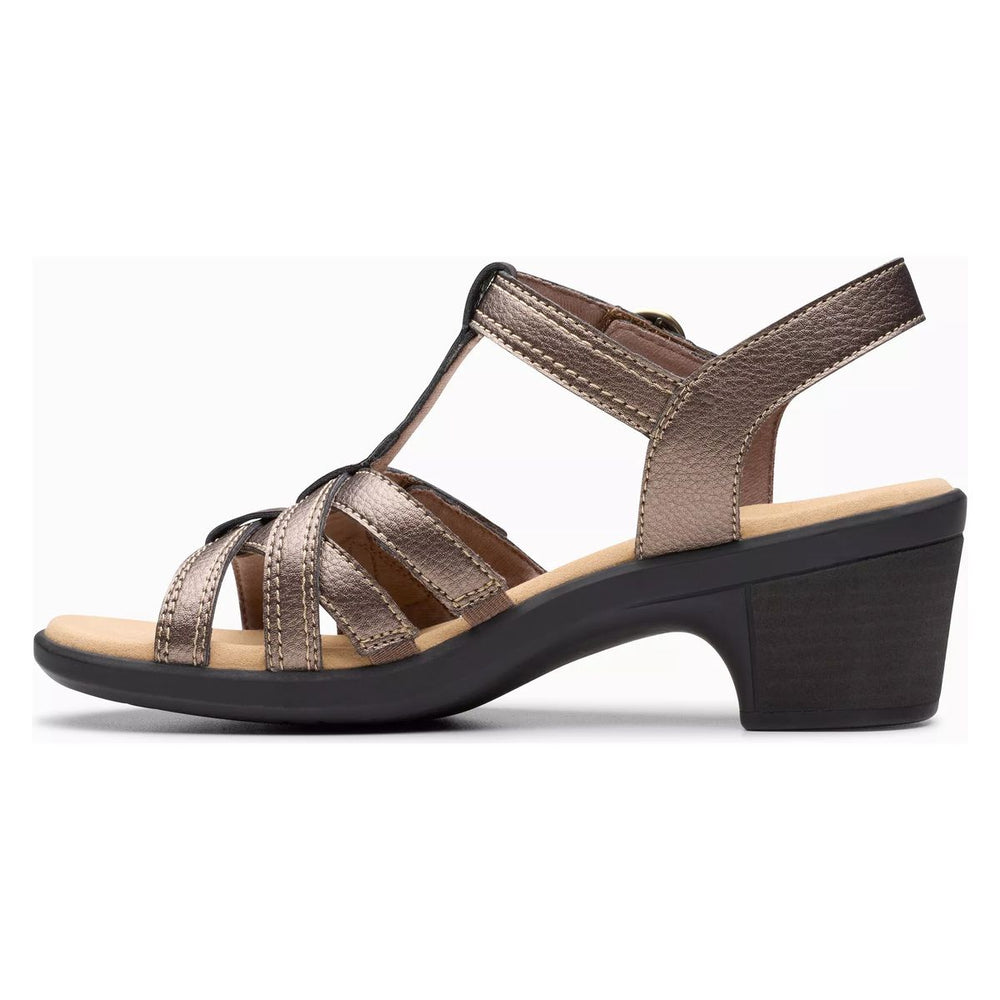 Clarks Emily 2 Rose Women's Block Heel Sandal in Bronze Metallic