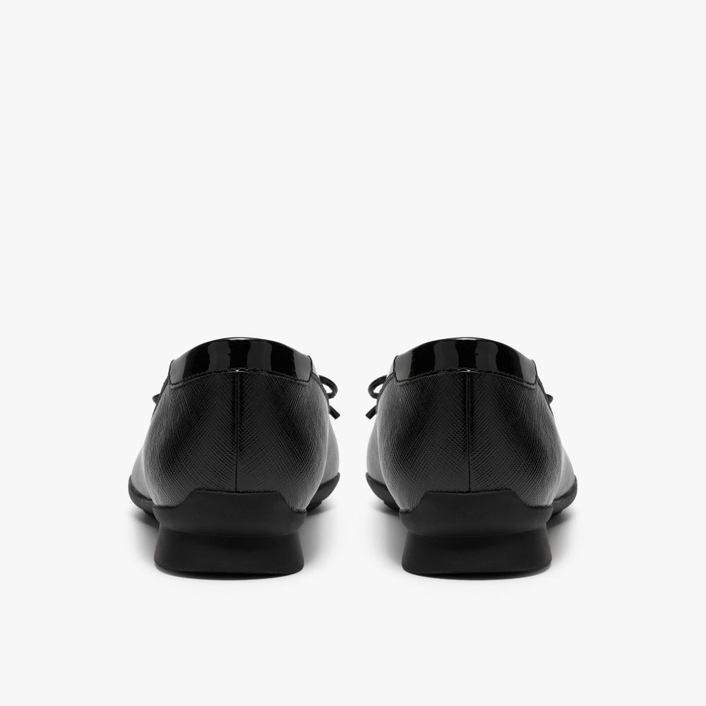Clarks Jazmynn Bow Women's Leather Ballerina Slip-Ons - Black