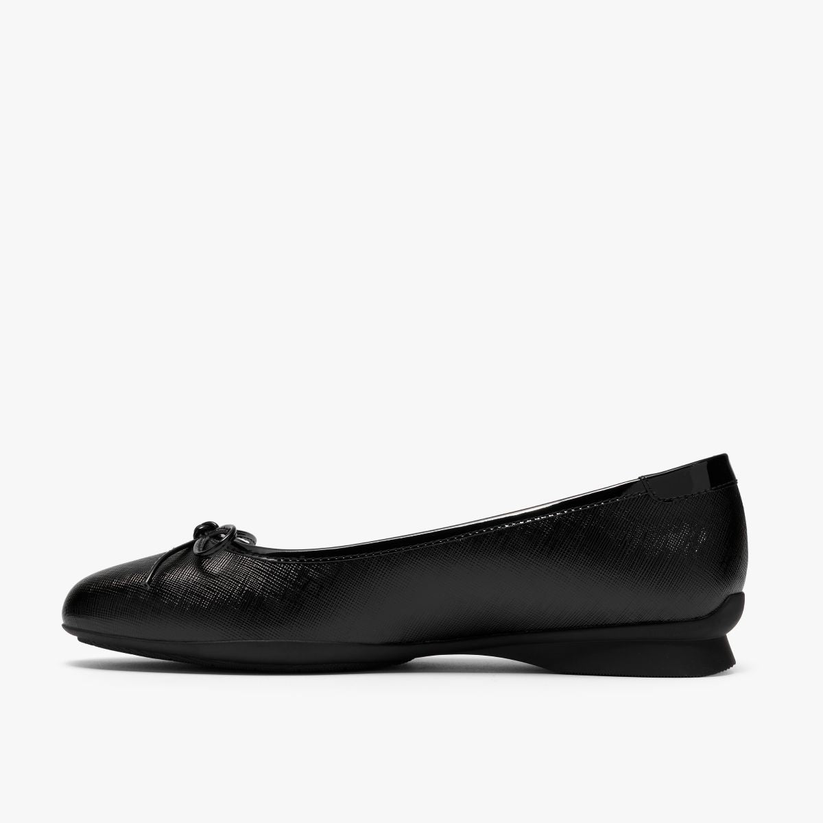 Clarks Jazmynn Bow Women's Leather Ballerina Slip-Ons - Black