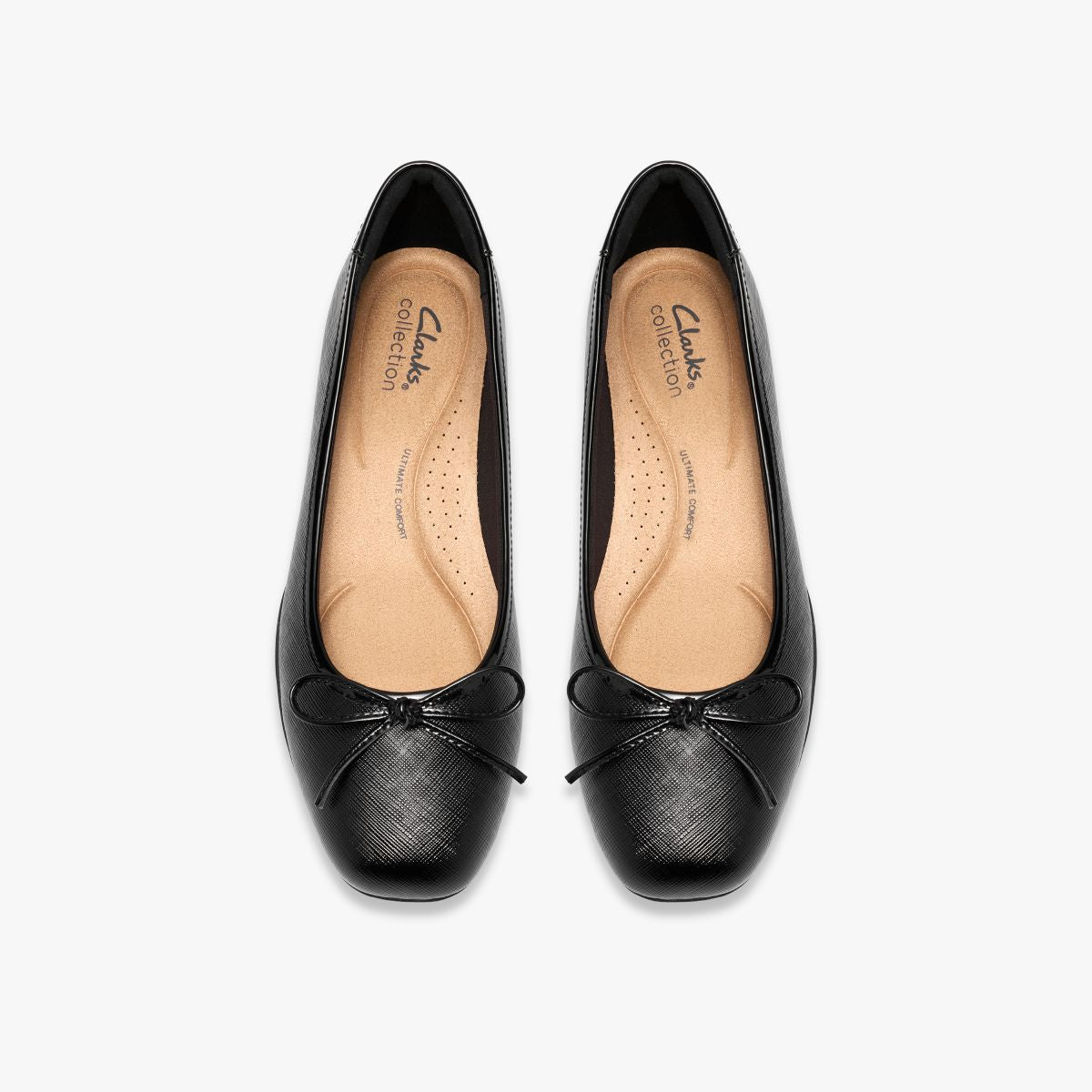 Clarks Jazmynn Bow Women's Leather Ballerina Slip-Ons - Black