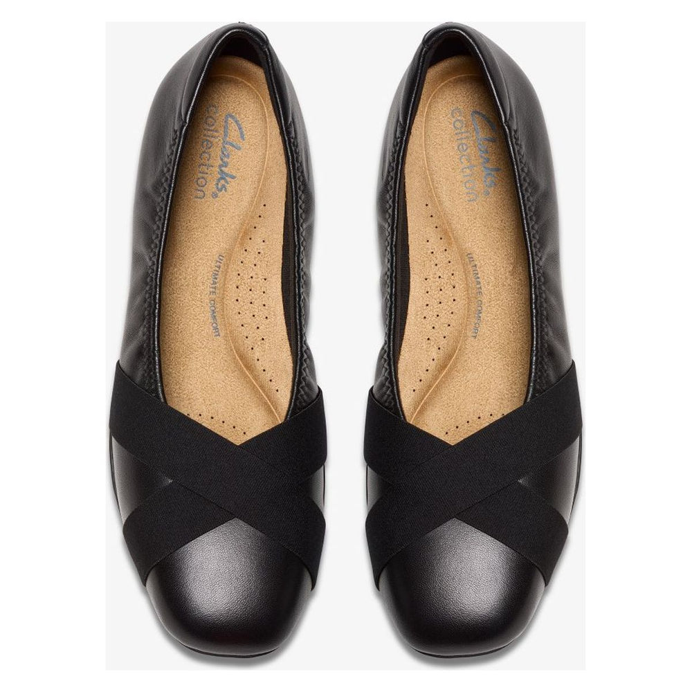 Clarks Jazmynn Gem Women's Leather Ballerina Slip-Ons - Black