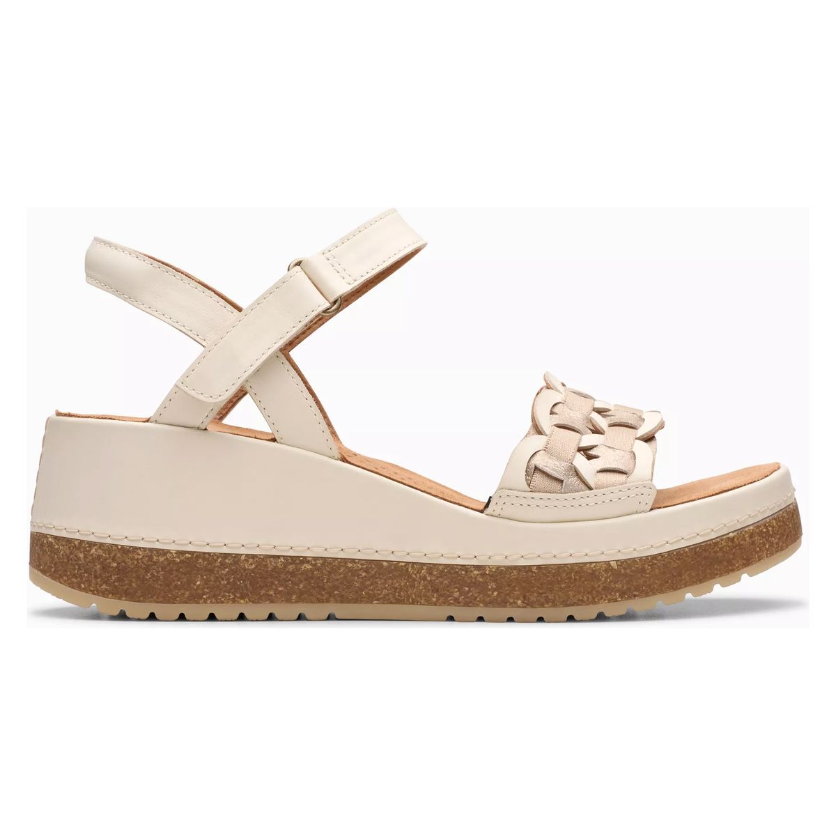 Clarks Women's Kassanda Bar Wedge Sandal – Cream