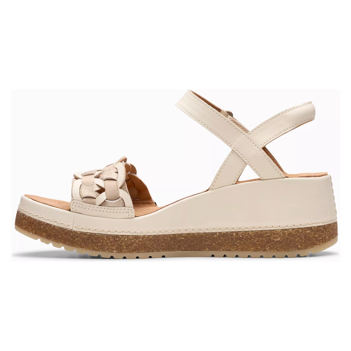 Clarks Women's Kassanda Bar Wedge Sandal – Cream
