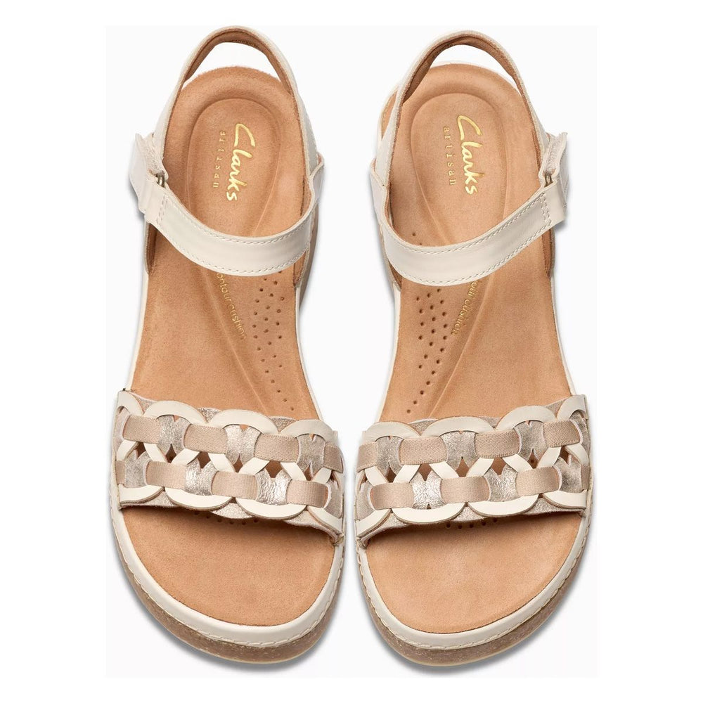 Clarks Women's Kassanda Bar Wedge Sandal – Cream