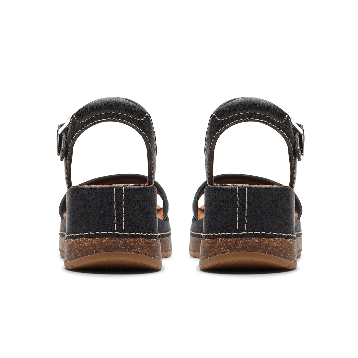 Clarks Kassanda Lily Women's Wedge Sandal – Black Leather
